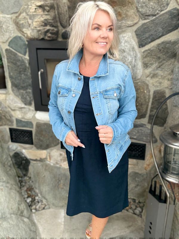Lava dress med knapper marineblå
