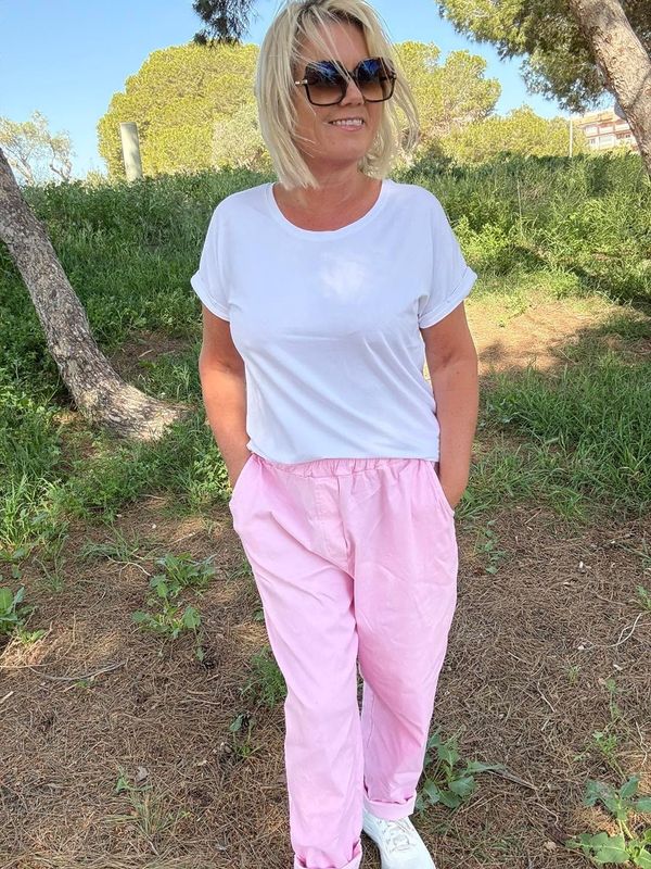 Line chino pants rosa