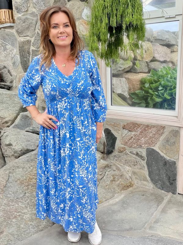 Tiah smock kjole blå