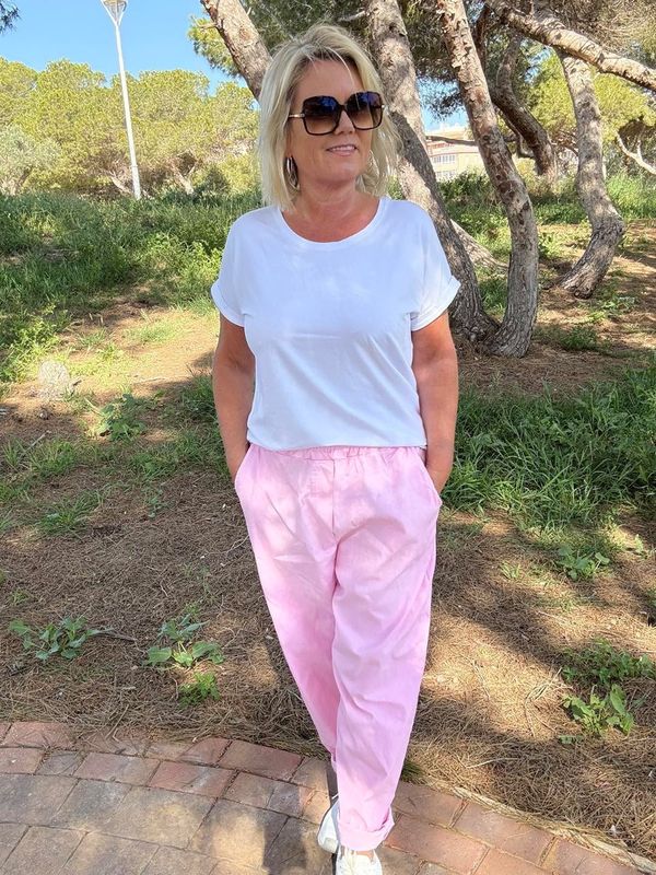 Line chino pants rosa
