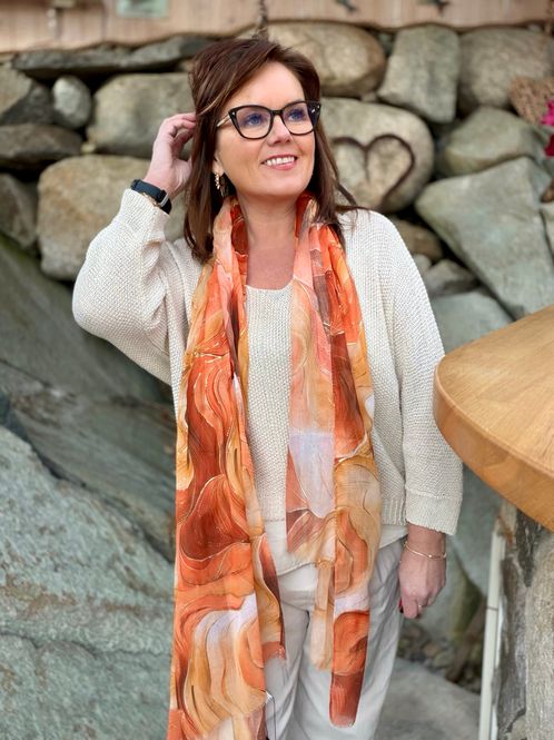 Hovedbilde Skjerf orangetoner