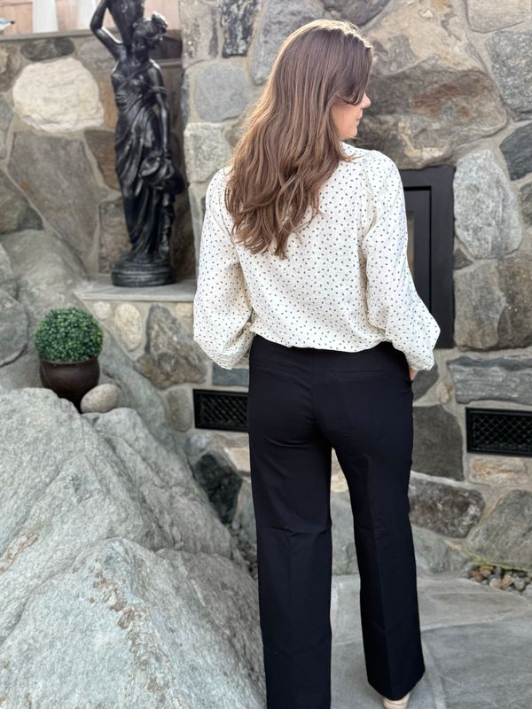 Solveig wide bukse sort