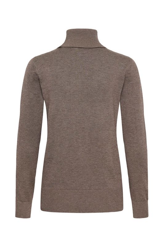 MilaSZ Rollneck Pullover Mink Melange - Brown 