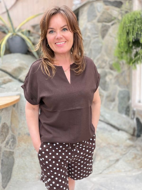 LAVISCO Shorts – Coffee Bean med prikker 