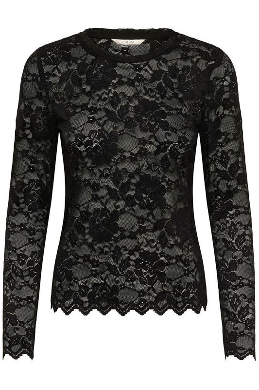 Pitia Lace bluse sort 