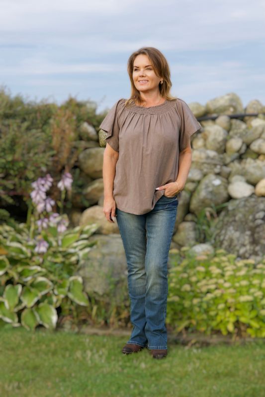 Vicky smock bluse earth 