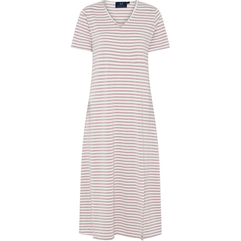 Stripe lurex kjole rose