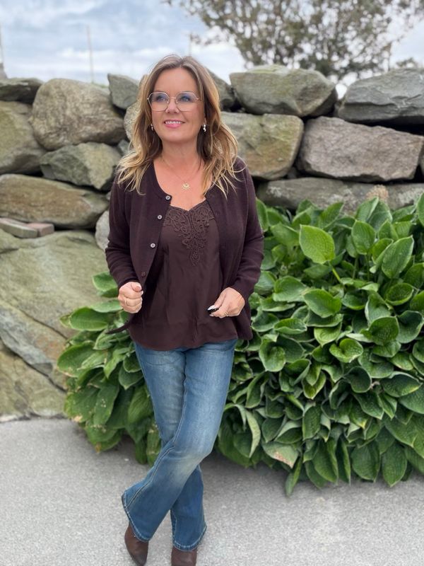 Mela cardigan Brun 