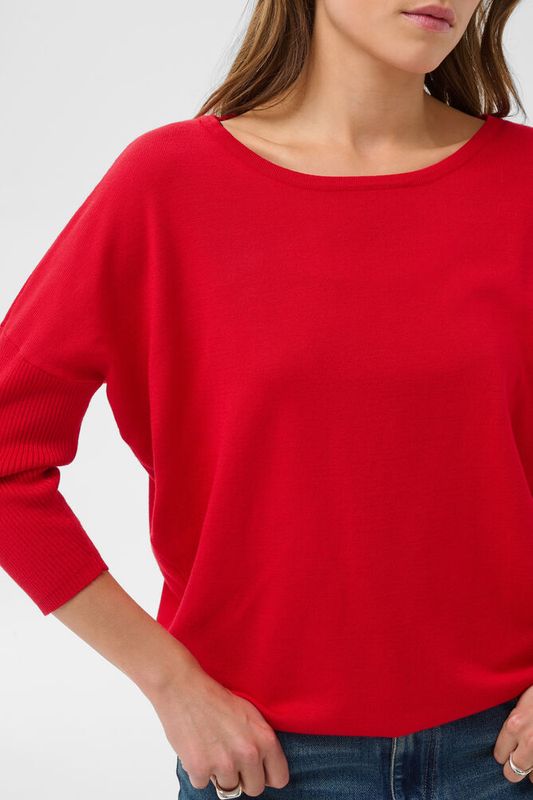 MilaSZ R-Neck Pullover True Red - Red