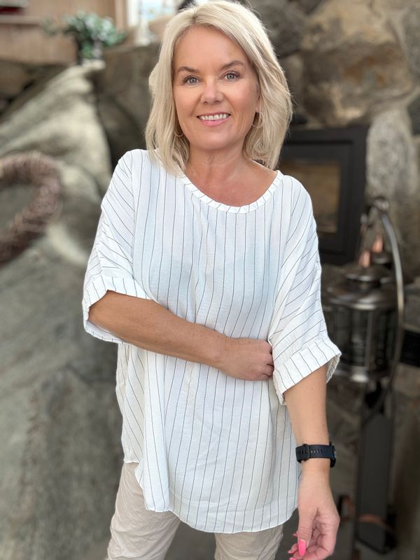 Stripe big blouse