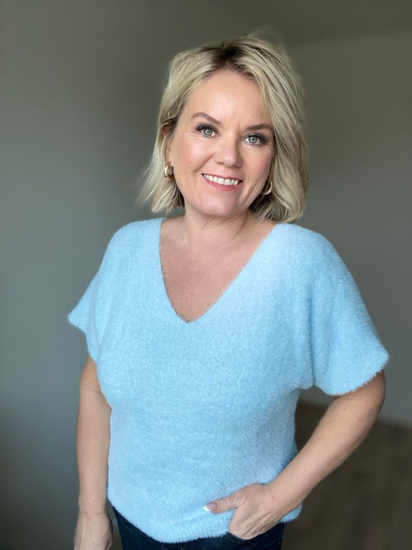 Plys v- neck knit soft blue