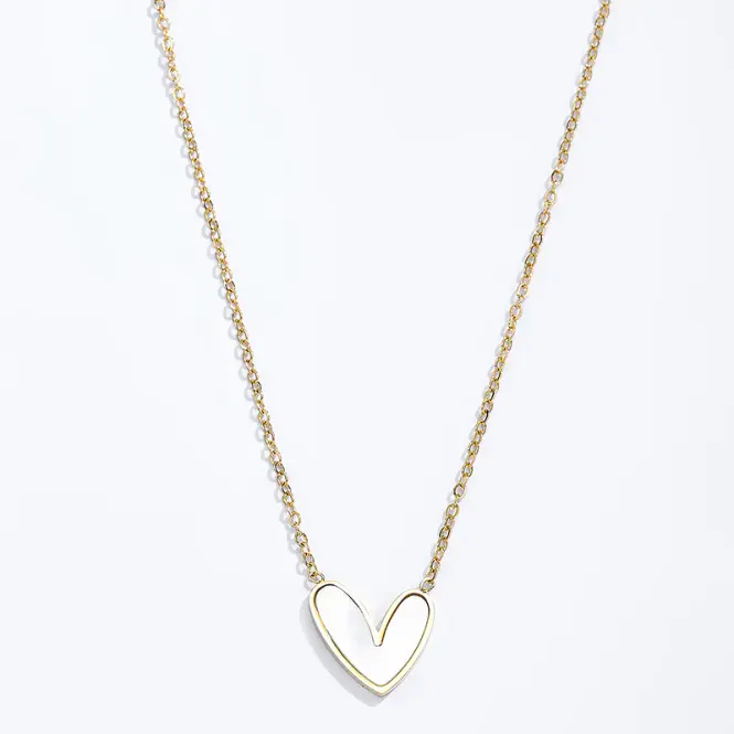 Hovedbilde Gullfarget halskjede med hjerte