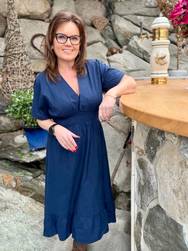 Vicky smock dress navy