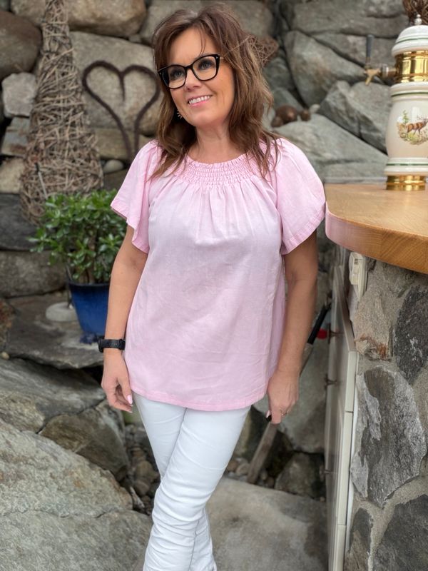 Vicky smock bluse rosa