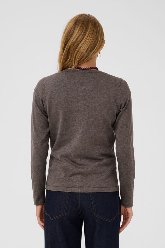 Mila cardigan Mink Melange - Brown