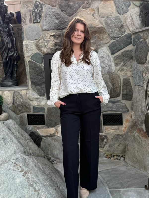 Solveig wide bukse sort