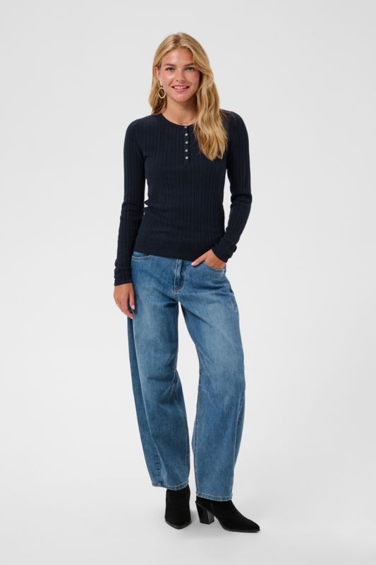 Peloa Knit blouse mørk blå