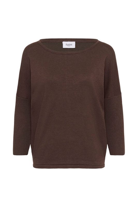 MilaSZ R-Neck Pullover  Bracken Melange - Brown