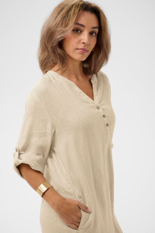 Bellis Caftan Short Dress sand