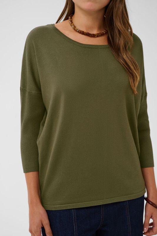 MilaSZ R-Neck Pullover  Four Leaf Clover Melange - Green 