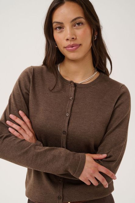 Hovedbilde Mila cardigan Fondue Fudge Melange - Brown