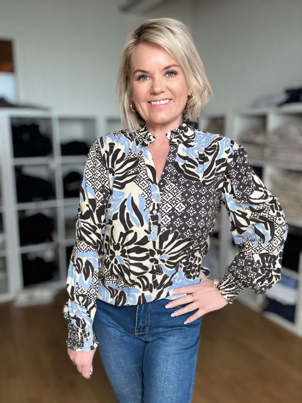 Olette bluse blå