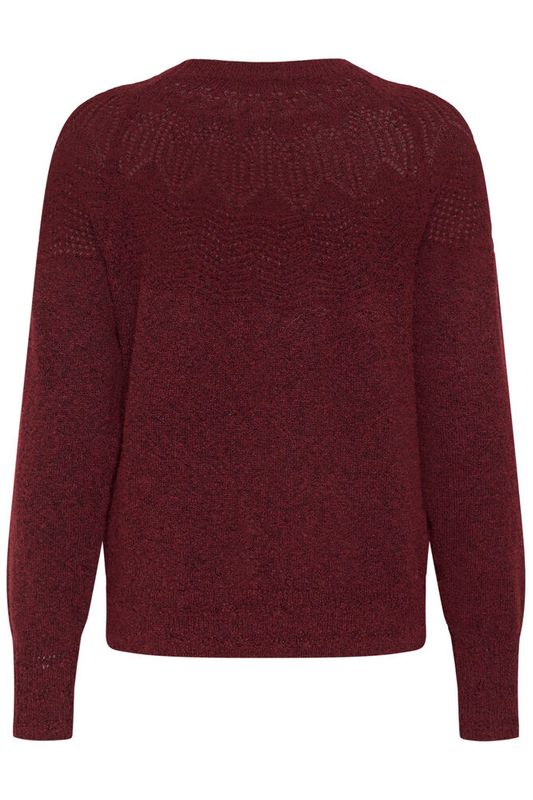Junah Pointelle Pullover cabaret red